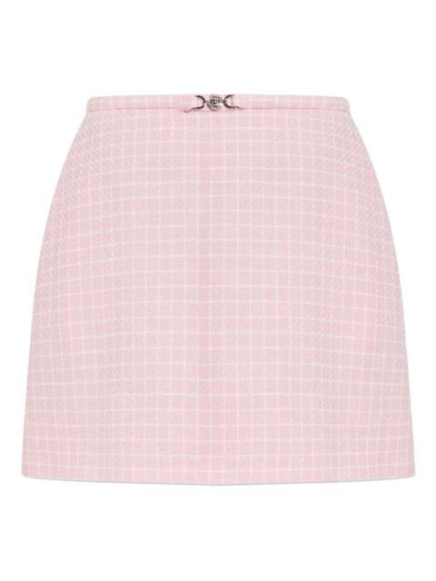 VERSACE check-pattern mini skirt