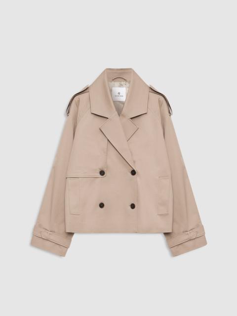 ANINE BING Rickie Cropped Trench - Beige