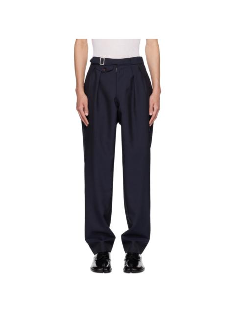 Maison Margiela Navy Pleated Trousers