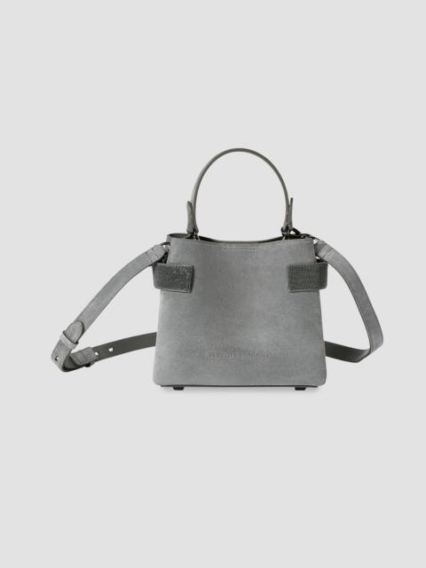 Brunello Cucinelli Women's Essence Small Top Handle Bag in Suede with Precious Bands - Stone Grey
