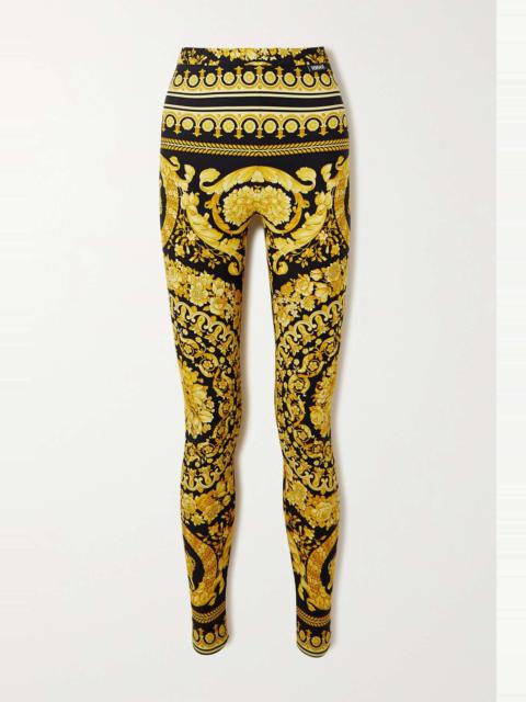 VERSACE Printed stretch-jersey leggings