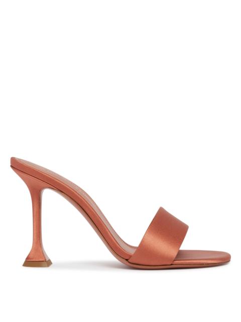 Amina Muaddi Beige Andreea Satin Sandals