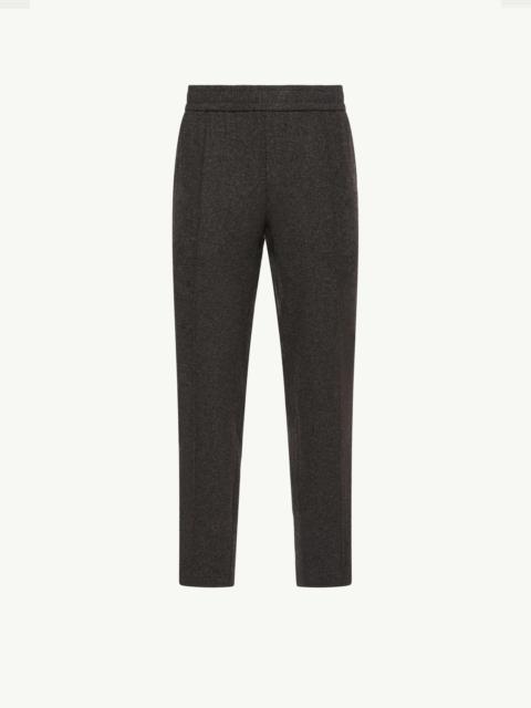 Moncler Leather Logo Flannel Pants