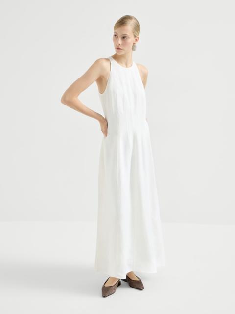 Viscose and linen fluid twill dress