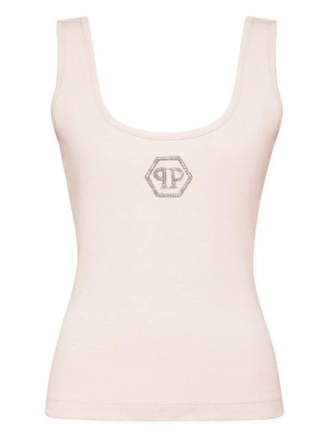 PHILIPP PLEIN logo-detail ribbed tank top