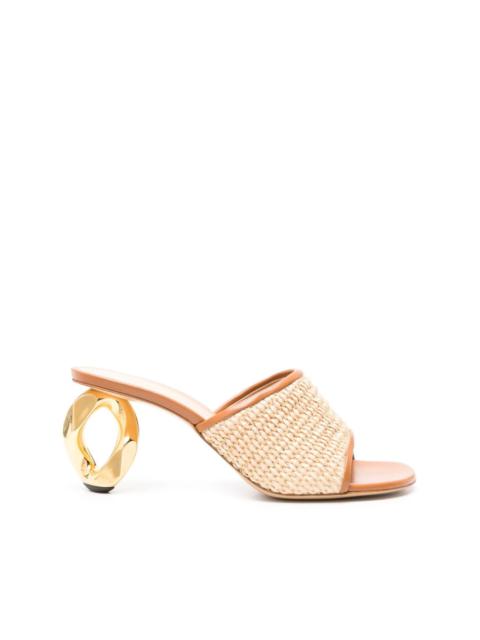 JW Anderson Chain-heel raffia-woven mules
