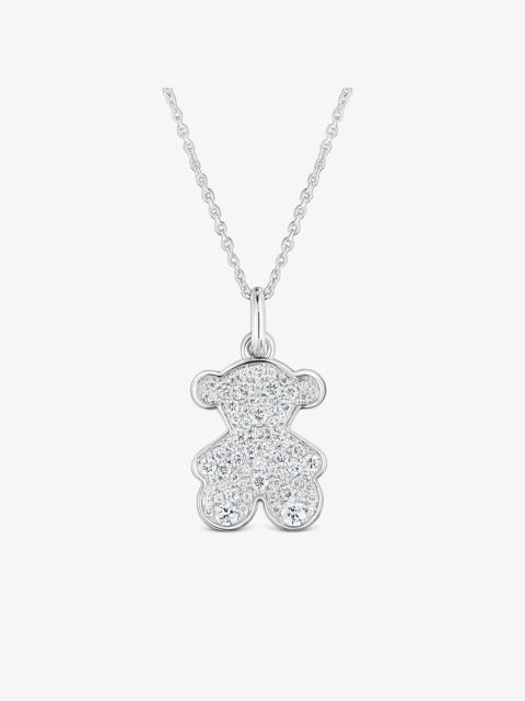 TOUS Short 16 mm 18K white gold bear necklace with diamonds Icon Gems
