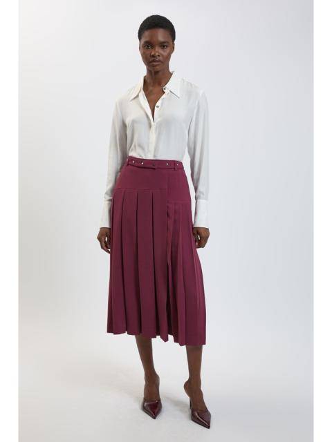 KAREN MILLEN Tailored Crepe Pleated Kilt Skirt