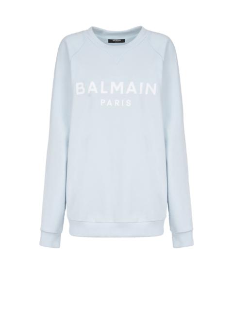 Balmain Cotton eco-designed sweatshirt with flocked Balmain logo