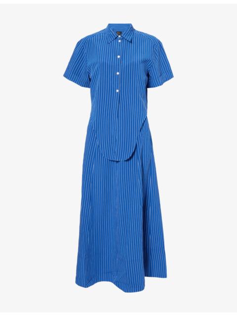 ME+EM 2-in-1 Fluid Stripe Woven Midi Dress