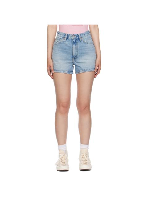 RE/DONE Blue 'The Midi' Denim Shorts