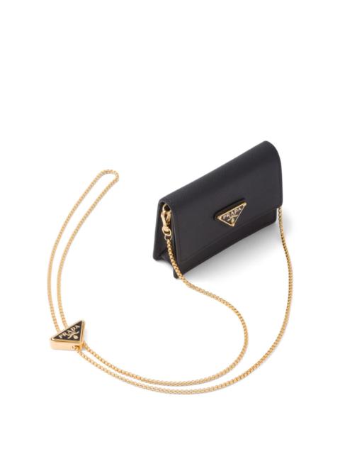 Prada enamel triangle logo wallet-on-chain