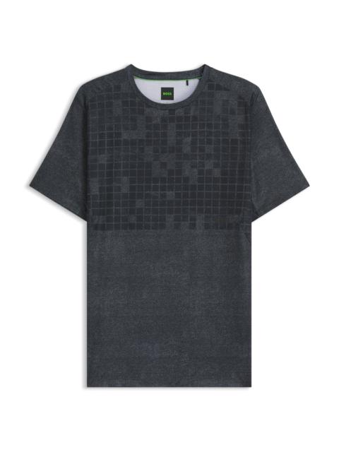 BOSS ACTIVE SLIM-FIT T-SHIRT IN PRINTED STRETCH MESH