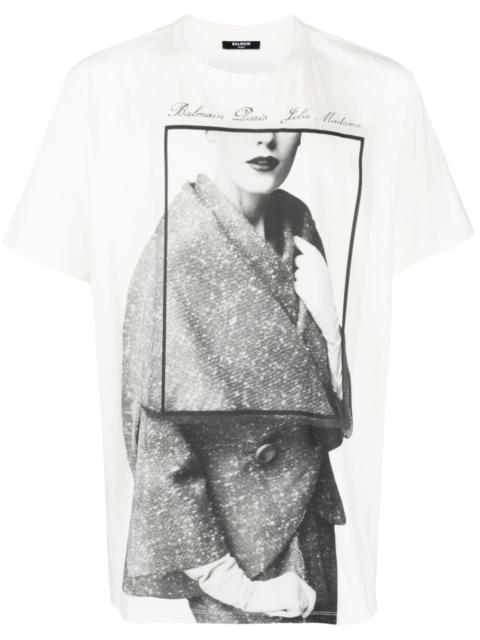 Balmain graphic-print cotton T-shirt