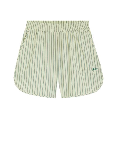 BOSS VERTICAL-STRIPE SHORTS IN COTTON POPLIN