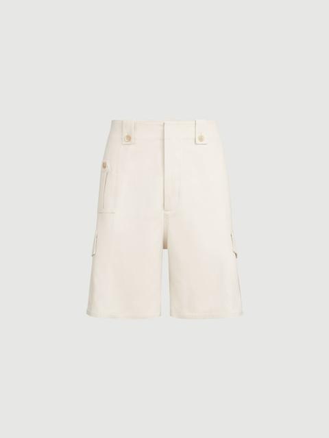 Brunello Cucinelli Cotton and linen canvas Bermuda shorts with cargo pockets