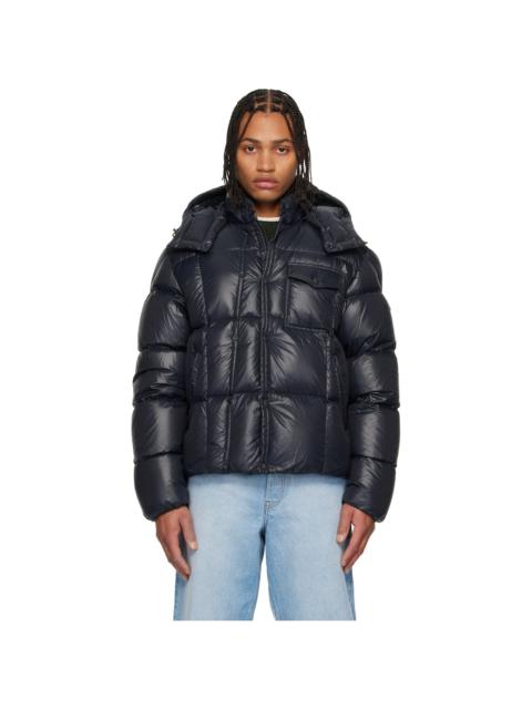 Moncler Black Serfanto Hooded Short Down Jacket