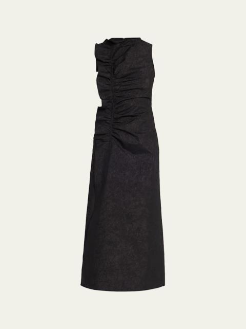 ULLA JOHNSON Demetria Ruffled Taffeta Midi Dress