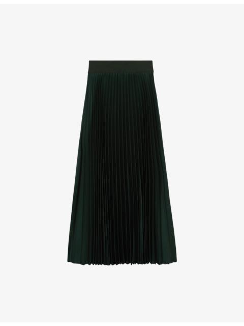 REISS Seren Pleated Woven Midi Skirt
