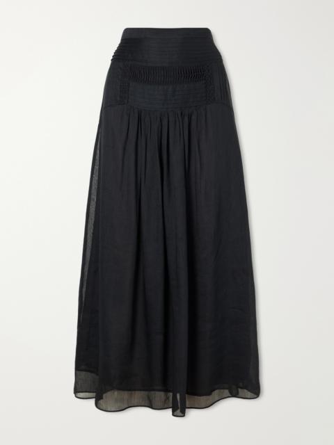 Isabel Marant Étoile Pylka Embroidered Crepon Midi Skirt