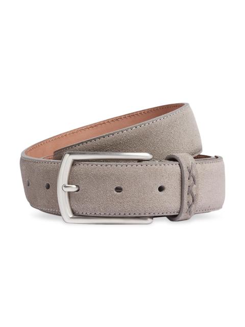 ZEGNA Men's Suede Belt - Grey Melange