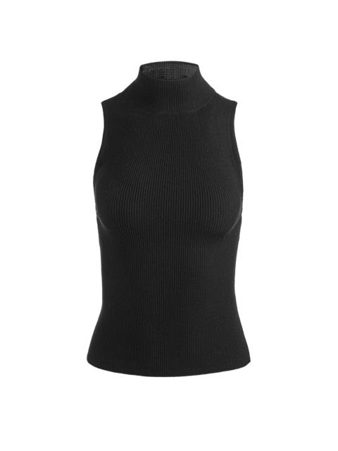 Alice + Olivia DARCEY WOOL SLEEVELESS TURTLENECK - BLACK