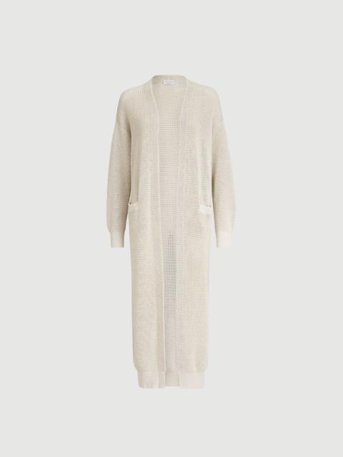 Brunello Cucinelli Cotton sparkling net long cardigan