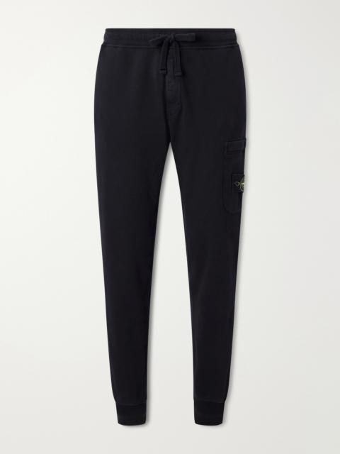 Stone Island Straight-Leg Garment-Dyed Cotton-Fleece Sweatpants