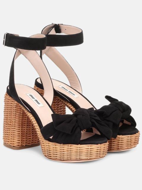 Miu Miu Suede platform sandals