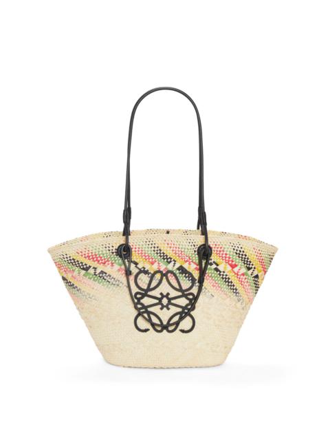 Loewe Small rainbow Anagram basket in iraca palm and calfskin