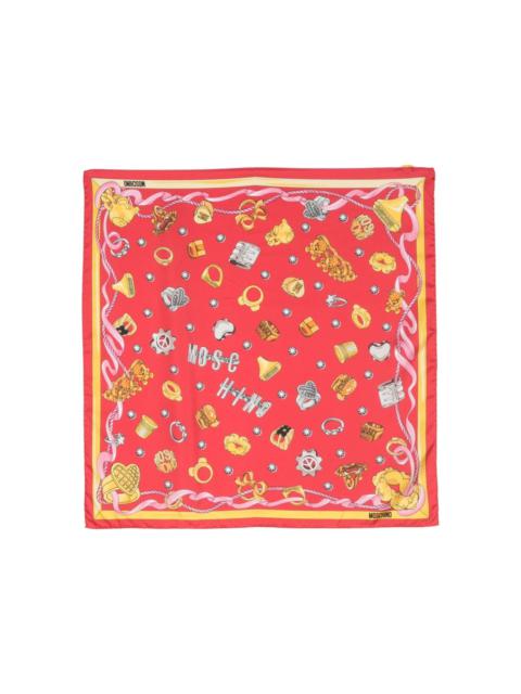 Moschino graphic-print silk scarf