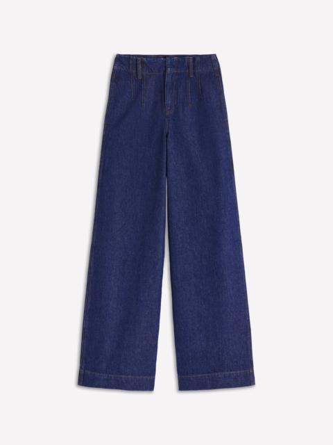 BODEN Stitch Detail Wide Leg Jeans-Indigo