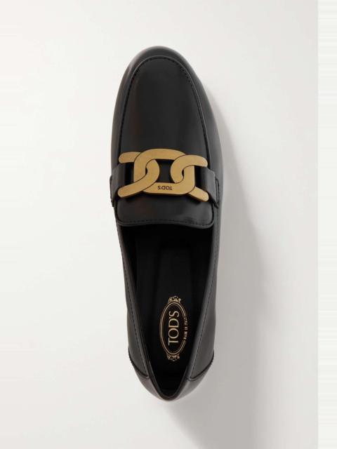 Embellished leather loafers