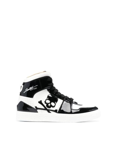 skull-patch high-top sneakers