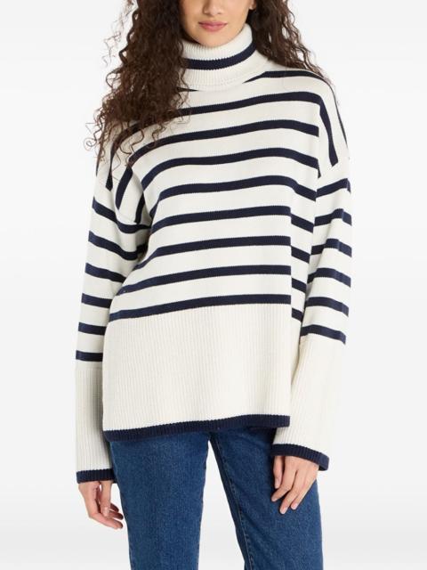 GUESS USA stripe-pattern roll-neck sweater