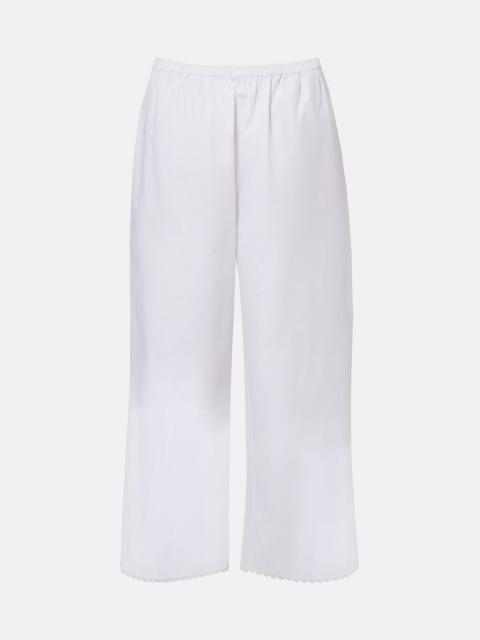 RÓHE Embroidered cotton poplin wide-leg pants