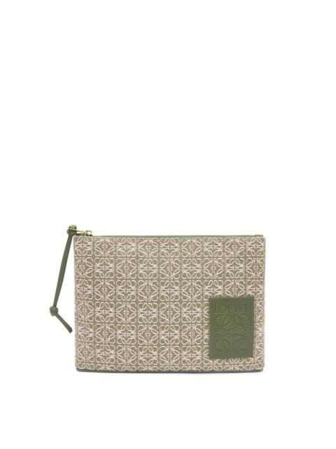 Loewe Oblong pouch in Anagram jacquard and calfskin