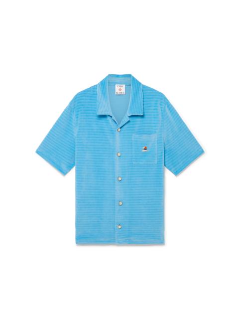 Stripe Velour Short Sleeve Shirt | Casablanca Paris