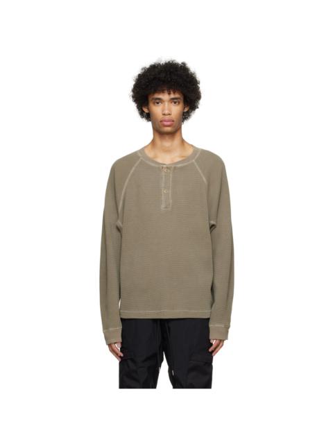 John Elliott Khaki Thermal Henley