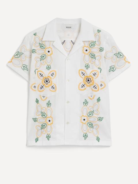 BODE Embroidered Buttercup Short Sleeve Shirt