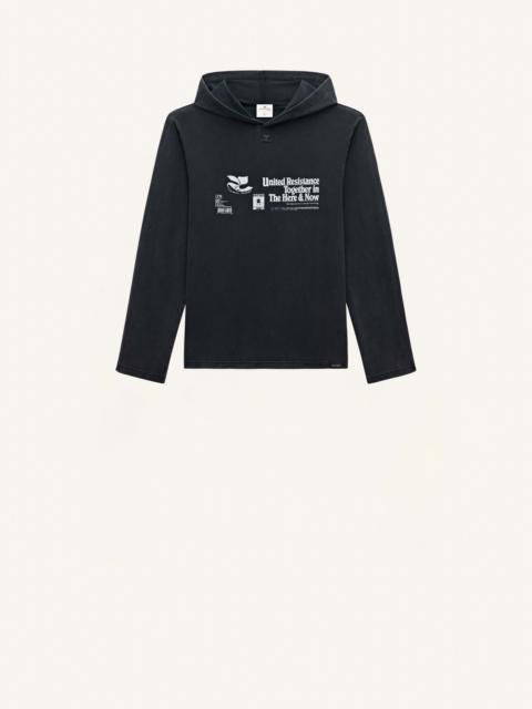 courrèges PRINTED HOODIE T-SHIRT