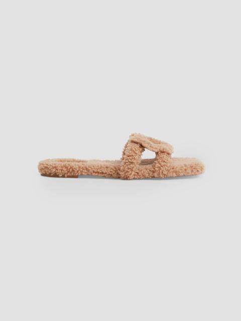 SIMKHAI Women's Monogram Shearling Sandals - Light Camel
