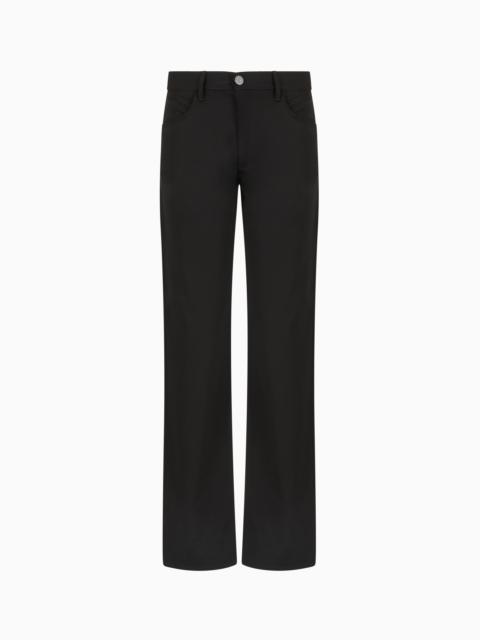 GIORGIO ARMANI Five-pocket, regular-fit, virgin-wool trousers