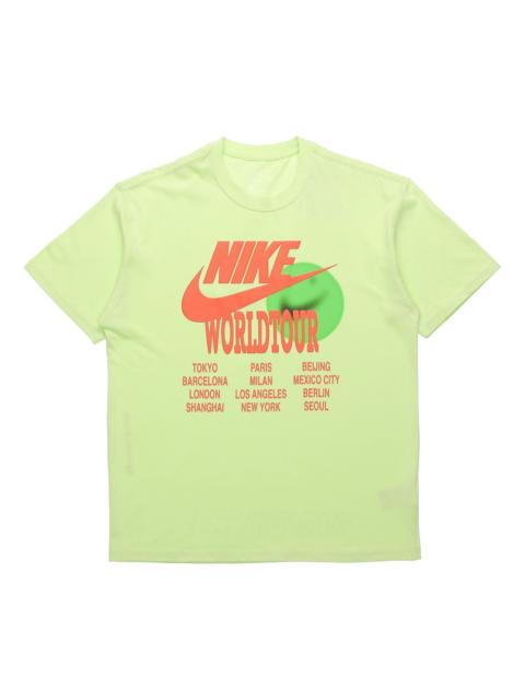 Nike Nike Sportswear Sports Printing Pattern Short Sleeve Fluorescent Green DA0938-383