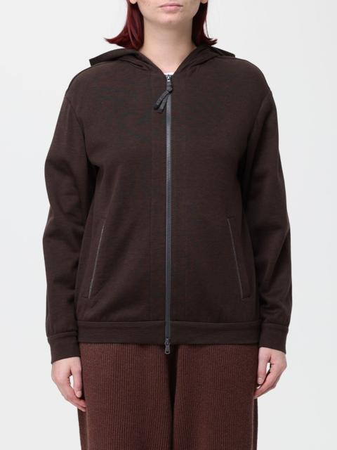 Brunello Cucinelli BRUNELLO CUCINELLI Cotton Zip-Up Hoodie with Monili Embellishment