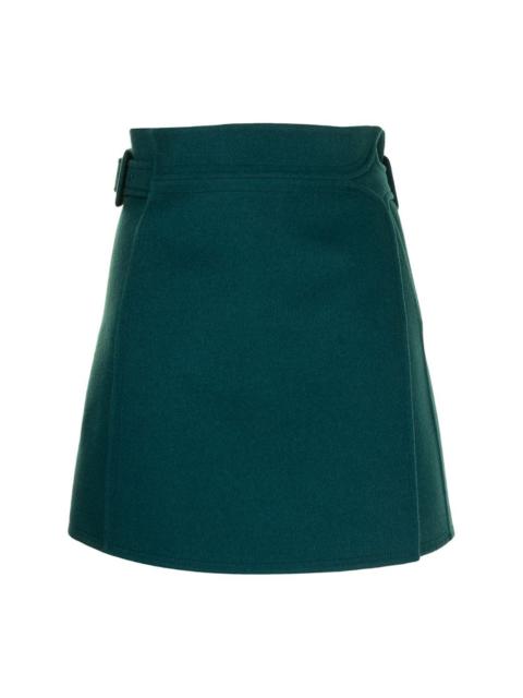 high-waisted wrap miniskirt