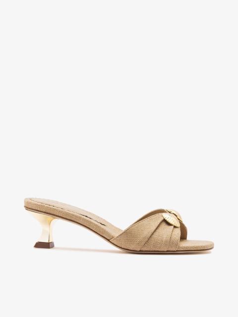 Larroudé Coquile Mule Beige Raffia