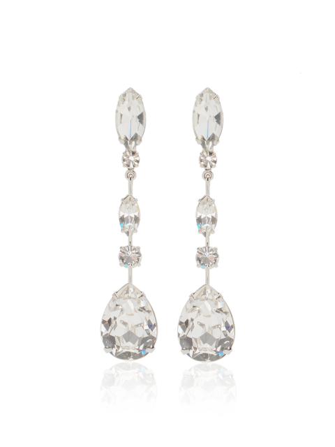 Cecile Crystal-Embellished Earrings silver