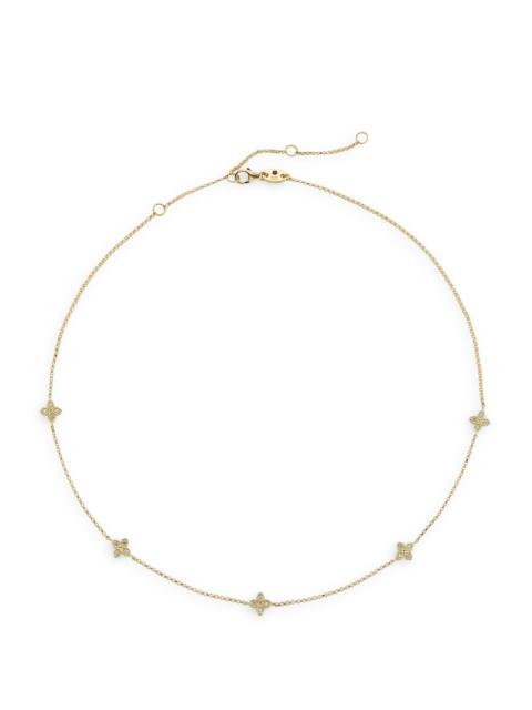 ROBERTO COIN Women's Love By The Inch 18K Yellow Gold & 0.22 TCW Diamond Flower Station Necklace - Yellow Gold