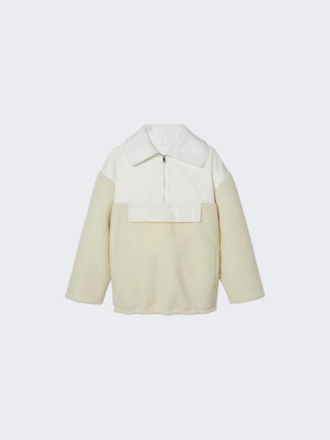 GUCCI Wool Blend Fleece Half-zip Jacket White Mix